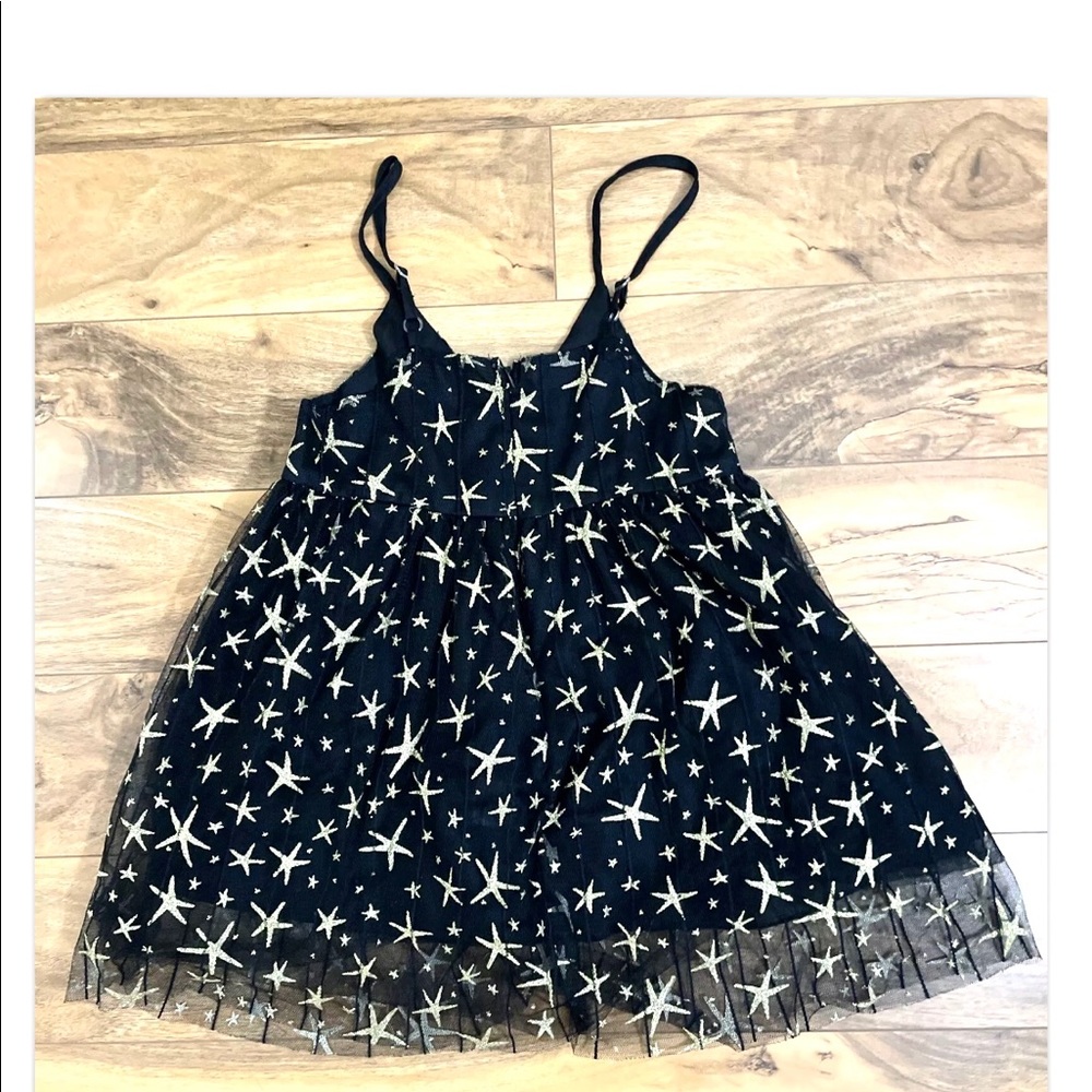 PatPat Little Girl Dress with Gold Star Shimmer